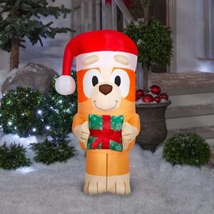 Gemmy Christmas Inflatable Bingo with Present (Bluey), 3.5 ft Tall, Multi